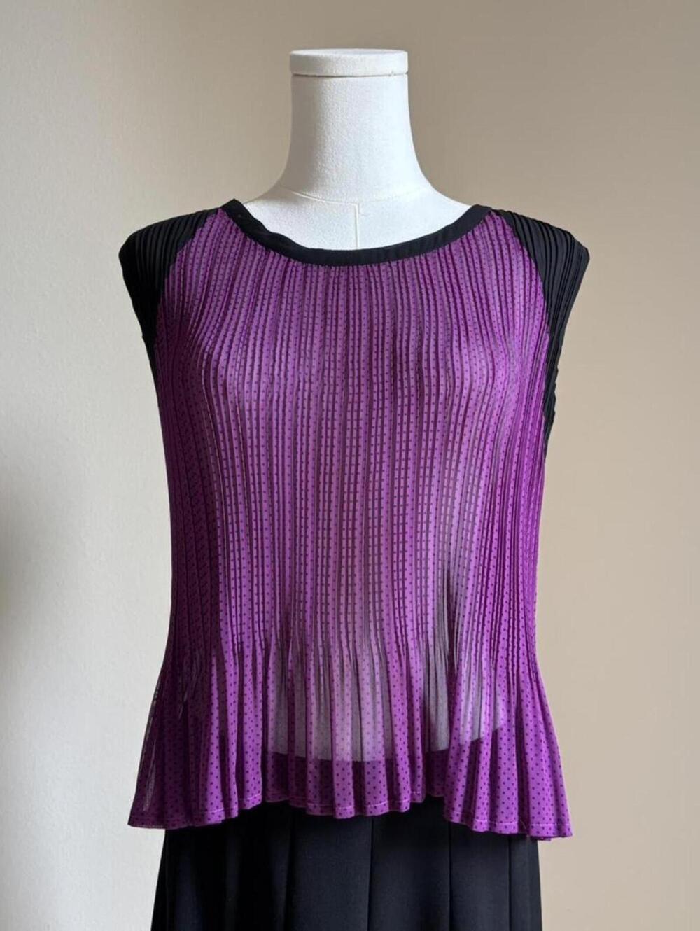 sheer purple polka dot mesh top y2k layered fairy grunge babydoll